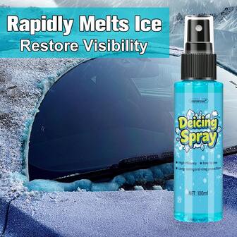 JB-XPCS 100ml Fast-Acting Windshield De-Icer & Car Defrosting Agent - Instant Ice Removal, -Freezing Spray For Glass, Windows, Refrigerators - For All Vehicles, Windshield Deicer, Vehicle Maintenance.