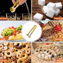 8PCS Gold Mini Multi-Functional Food Clips - For Serving Food, Sugar Cubes, Ice & Snacks, Ideal For Buffets, Coffee Bars, Tea Parties & Dessert Parties - Gold - View 5