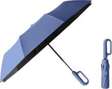 Paraguas Automático,Paraguas Plegable para Lluvia y Sol,paraguas con hebilla,Paraguas con 10 varillas,Sombrilla Plegable Grande Resistente al con Protección UV, Portátil para Hombres y Mujeres - negro - Ver 6