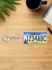 Customized Personalized USA State License Plate Replica Keyring Keychain,Customize Text,72 Styles,Personalized Acrylic Keychain USA State License Plate Replica Keyring Custom Car Accessory 50 States - Multicolor - View 43