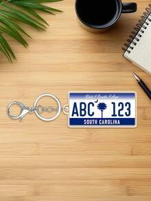Customized Personalized USA State License Plate Replica Keyring Keychain,Customize Text,72 Styles,Personalized Acrylic Keychain USA State License Plate Replica Keyring Custom Car Accessory 50 States - Multicolor - View 75