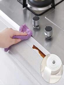 1 rolo de fita adesiva de vedação impermeável em PVC com 2,2 cm de largura e comprimento de 1 m/3 m/5 m, ideal para rachaduras e frestas, adequada para cozinha, banheiro e banheira.