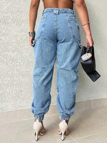 Kissmelady 8203 Women's Mom Jeans With Pocket 8203 - 8203 Media - 查看 4