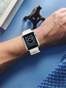 1pc Elastic Nylon Woven Sports Band Compatible With Apple Watch 40mm, 41mm, 38mm, 42mm, 46mm, 44mm, 45mm, 49mm, Compatible With Apple Watch Series 11, 10, 9, 8, 7, 6, 5, 4, 3, 2, 1, SE, Breathable, Soft And Comfortable For Outdoor Sports, Yoga, Fitness, Suitable For Young Fashionable Men And Women, Beige Color, Accessory - Starlight - View 8