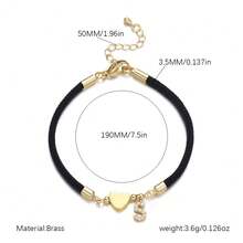 1pc Fashionable Minimalist Letter Detail Heart Shaped Adjustable Bracelet Suitable As Birthday Gift, Date & Daily Accessory For Men, Women, Couple Or Best Friends Valentines,Mom,Mother,Mother's Day,Gift - Letter - View 19