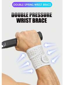 1 Stück verstellbare Handgelenkstütze mit 2 Federn, atmungsaktiv, Handgelenkstütze mit Kreuzriemen, Druckfixierung, für Basketball, Badminton, Tennis, Laufen, Radfahren, für Herren & Damen, Fitness Handgelenkbandagen Zubehör - Armband - Übersicht 3