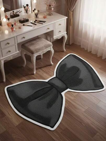 1件蝴蝶结形装饰地毯，家居装饰地毯，卧室装饰，小地毯，可水洗，适用于客厅、卧室、户外