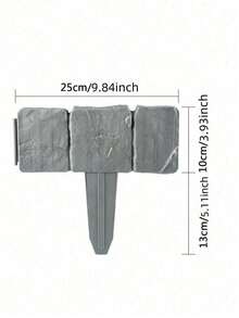 易于安装的仿石花园边缘围栏 - 互锁式塑料边缘条，适用于花坛和庭院装饰