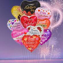 Bộ 6/10 quả bóng bay hình trái tim chữ "Happy Valentine's Day" kích thước 18 inch, quà tặng ngày Valentine, bóng bay bơm khí heli, trang trí ngày Valentine. - Nhiều màu - Xem 9