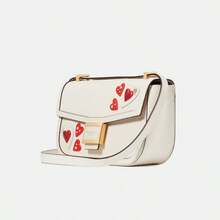 Spade KD530250 Heart Patch Leather Medium Tote Shoulder Bag, An Ideal Holiday Gift, Classic & Fashionable, Casual & Commute Versatile, Perfect For Daily Use - White - View 2