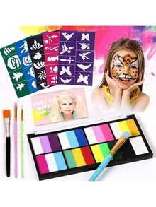 Kit de pintura facial al agua para actuaciones, festivales y juegos de rol - Multicolor - Ver 1