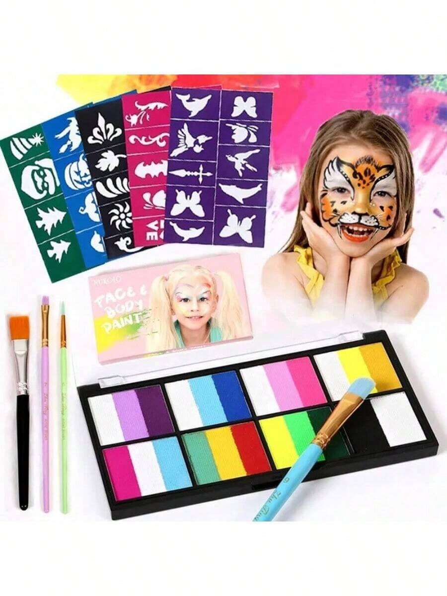 Kit de pintura facial al agua para actuaciones, festivales y juegos de rol - Multicolor - Ver 1