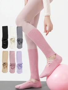 1 Pair Non-Slip Yoga Leg Warmers, Dance Leg Warmers, Pilates Leg Warmers, Open Back Yoga Leg Warmers, Terry Cloth Floor Leg Warmers, Women Yoga, Holiday Gift - Multicolor - View 10