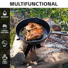 Rejilla portatil para fogatas de camping Rejilla pequeña para sostener utensilios de cocina hoyos de fuego verticales originales de madera rejilla de pozo de fuego resistente para hoyos de fuego - como en la foto - Ver 6