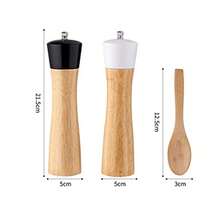 PZW Pepper GrinderManual Oak Pepper Grinder Mill Black Pepper Sea Salt Grinder Seasoning Pot Household Kitchen Tool2537 - como en la foto - Ver 7