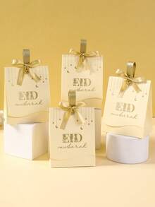 10pcs Eid Mubarak Gift Bags With Bow Ribbon, Ivory White Moon Star Ramadan Gift Boxes, Eid Gift Packaging Boxes, Ramadan Mubarak Gift Wrapping Supplies, Ramadan Sweet Candy Bags, Treat Bags, Eid Mubarak Decorations, Eid Decor, Ramadan Decorations For Home, Ramadan Kareem Decor, Dining Room Decor, Eid Presents Gifts, Ramadan Gifts, Eid Ramadan Party Supplies Party Favors, Ramadan Stuff, Ramadan Prayer - Eid Ivory White - View 4