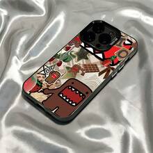 Funda de Teléfono de Domo-Kun de Dibujos Animados para Modelos de 16, 15, 14, 13, 12, 11 Pro, X, XR, XS, 8 y Plus, con una Parte Trasera Mate a Prueba de Golpes.17 17promax - Negro - Ver 3
