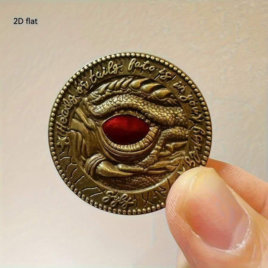 1枚爱心深空羽龙眼秦车决断币幸运币许愿币动漫纪念币礼品，双面图案