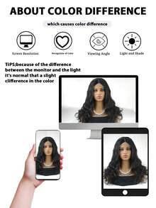 18 Inch Curly Lace Front Wig - High Temperature Synthetic Fiber Material, 4x1 Lace Area, Realistic Hairline, Suitable For Everyday Wear - Multicolor - View 6