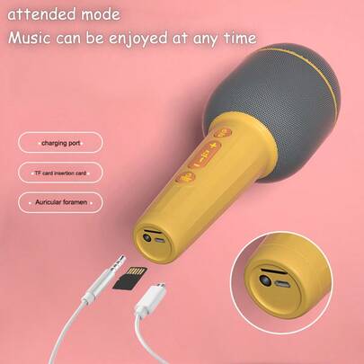 PANDA K3 Portable Wireless Bluetooth Karaoke Microphone, Supports 5 Types Of Funny Sound Effects, Local Playback On TF Card, Travel, Best Gift For Home Party,Birthday Gift