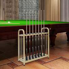Rainaut Set Of Freestanding Carbon Steel Gold Pool Stick Holder, Floor Stand Pool Cue Rack, 20-Hole Pool Cue Holder For For Families, Schools, Clubs, Billiards Rooms, Bars, Sports Venues, Gyms, Business Clubs, And Other Places,Gold - Gold - View 1