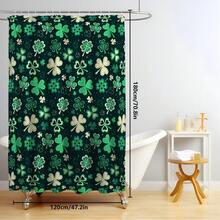 1pc/4pcs St. Patrick's Day Rainbow Lucky Element Shower Curtain Set, Includes Leprechaun, Hat, Beer, Clover, Gold Pot Elements Shower Curtain Set, Bathroom Divider Shower Curtain With Hooks, Anti-Slip Bathroom Mat Carpet, U-Shaped Toilet Mat, Toilet Seat Cover, Holiday Party Home Bathroom Accessories 4-Piece Shower Curtain Set - Multicolor - View 19
