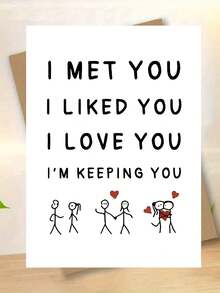 1 pieza Tarjeta de felicitación del Día de San Valentín del viaje del amor romántico. Incluye sobre y papel de alta calidad. Diseño de patrón de garabatos lindos. Expresa perfectamente el amor en crecimiento - tarjeta ideal para tu pareja (4.7in X 6.7in) - Multicolor - Ver 10