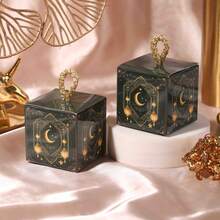 10sets/Pack (Including Ribbons) Eid Al-Adha, Eid Mubarak Sacrifice Festival Arabic Holiday EID Gift Bags, Crescent Moon Castle Candy Boxes, Middle East Holiday Party Gift Boxes - 5.5x5.5x5.5cm - View 8