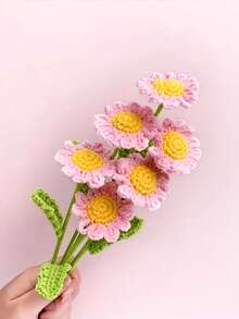 Bó hoa cúc móc tay thủ công 6 bông, hoa giả làm bằng tay trông như thật, màu trắng và vàng duyên dáng, hoa vải nhiều màu sắc rực rỡ, trang trí đa năng cho nhà cửa, xe hơi, văn phòng, trang trí theo mùa lễ hội - Hoàn hảo cho Lễ Tình nhân, Ngày của Mẹ, Lễ Tạ ơn, Đám cưới, Sinh nhật - Chất liệu polyester, Phụ kiện bó hoa, Quà tặng phụ kiện bó hoa. - Nhiều màu - Xem 9