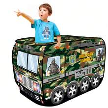 一套大型可折叠卡通餐车帐篷，配有玩具厨房配件，采用耐用牛津布制成，红黄相间的汉堡造型，带遮阳篷和门，适合室内外使用，是生日派对和节日礼物的理想之选。 - 彩色 - 查看 10