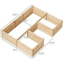 Outdoor Wooden U-Shaped Raised Garden Bed With 19.6" Depth Planter Box Deep Raised Planter Garden Bed For Vegetables Patio Garden Backyard Gardening Raised Planter Box - 7.5x6x1.6 英尺 - 查看 2