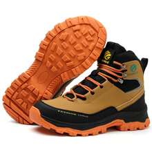 Men's Steel Toe Shoes Waterproof Soft Durable Work Boots Indestructible Comfortable Work Boots Anti-Slip Work Shoes Women's Work Shoes - 黃色 - 查看 8
