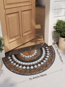 DAJIANG 1pc Bohemian Semi-Circle Door Mat Runner Area Rug, Multi-Color Stone Doormat Welcome Carpet, Suitable For Bathroom, Kitchen, Entryway, Hallway, Bedside, Living Room, Bedroom. Washable, Anti-Slip Backing Rugs For Autumn/Winter, Thanksgiving, Valentine's Day Decoration, Ramadan Festival Decor, Decorative Rugs, Bathroom Accessories Essentials, Room Decor Set - Multicolor - View 16