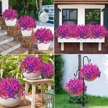 4pcs Realistic Silk Colorful Eucalyptus Plants, Suitable For Outdoor Decoration In Spring And Summer, UV-Resistant, Can Be Used For Outdoor Home Planting, Porch, Patio, Window, Yard Decoration, Applicable For Home Garden, Porch, Outdoor Decoration, Garden Decoration. - Purple + Purple-red - View 9
