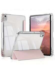 1pc With Pen Slot Premium Soft Silicone & Acrylic Material Protective Cover, New Year Themed | Suitable For 10.9 / 10.2 / 9.7,  Air 2 / 4th Generation / 5th Generation,  Pro 11-Inch (2022) / 10th Generation | Tablet PC Case With Pen Slot, Foldable Lightweight Stand Hybrid Design | Learning & Home Office Accessories, Streamlined Style, High-Quality Materials, Sturdy Structure | Perfect For Digital Artists, Christmas Accessories, School Students (Online Classes/Note-Taking), Office Workers (Remote Meetings/Business Presentations), Content Creators (Editing/Vlogging/Live Streaming) & Daily Use | Fashion-Forward Digital Accessory For Girls, Women & Teens - 黑色 - 查看 1