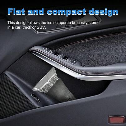 1pc Car Ice Scraper - Black Plastic Handle + Clear Scraper Blade, Portable Windshield/Window Deicing Scraper, Suitable For Sedan/SUV/Truck/RV, Winter Snow Removal Tool