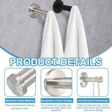 Stainless Steel Robe Hook, Heavy Duty Towel Wall Hook, Suitable For Bathroom, Bedroom, Kitchen - Multicolor - View 3