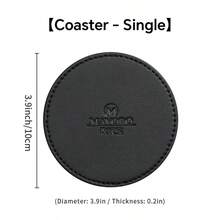 Leather & Wooden Coasters, Heat-Resistant, Anti-Slip, Creative, Luxury, Suitable For Home And Hotel Use, Minimalist Design