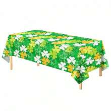 St Patricks Day Tablecloth Green Clover Disposable Table Cover Rectangle Ireland Table Cloth For Home Party Decoration - Green - View 1
