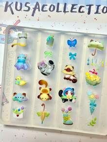 Cute Cartoon Cat, Sewing Machine, Umbrella Shaped Nail Art Molds, High Transparency Silicone Molds - Clear - View 3