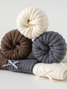 Knitted Sock Set With Bow Detail, Neutral-Coloured Ribbed Socks, Ladies' Soft And Comfortable Socks, Suitable For Year-Round Home Wear. - Multicolor - View 5