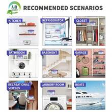 AIR FUSION 3-Pack Powerful Moisture Absorber & Odor Eliminator Boxes - For Closets, Bathrooms, RVs. Reusable Dehumidifier Traps Damp, Prevents Mold & Musty Smells In Rooms, Kitchens, Boats. Keeps Air Fresh & Dry. - Than tre hoạt tính - Xem 6