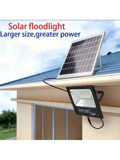 1 件高亮度户外太阳能泛光灯，0 电费，30W/100W/200W/300W/500W/700W/1000W LED 灯泡，明亮的白光，适用于谷仓、花园、车库、小路、庭院、露台、草坪、阳台太阳能安全泛光灯，带电缆和遥控器