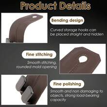 2 Paquetes de Ganchos para Reposacabezas de Coche, Gancho de Bolso Resistente al Desgaste para Coche, Ganchos para Reposacabezas de Asiento de Coche para Bolsas, Ganchos de Reposacabezas de Coche que Ahorran Espacio - 1 - Ver 4