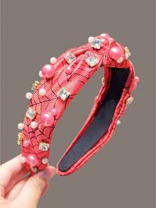 1 件女孩卡通万圣节派对蜘蛛网头带，创意甜美可爱防滑发饰 - 彩色 - 查看 9