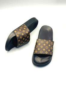 加大码男士室内拖鞋，柔软舒适的浴室拖鞋，男士EVA平底厚底户外沙滩凉鞋，夏季 - 棕色 - 查看 5