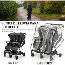 Cubierta de Lluvia para Cochecito, Protección de Lluvia y Viento Transparente Cochecito, Protección el Polvo, Accesorio para Carriola de Protección para los Ojos para Uso en Exteriores(L) - G-2 - Ver 7