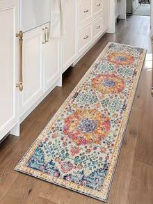 1pc Vintage Bohemian Style Indoor Hallway Carpet, Kitchen Mat | Machine Washable Rug Suitable For Kitchen, Dining Room, Hallway, Bedroom And Outdoor Areas - Multicolor - View 15