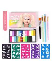 Kit de pintura facial al agua para actuaciones, festivales y juegos de rol - Multicolor - Ver 3