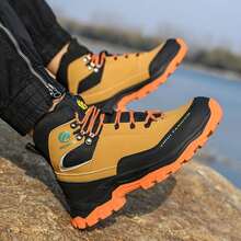 Men's Steel Toe Shoes Waterproof Soft Durable Work Boots Indestructible Comfortable Work Boots Anti-Slip Work Shoes Women's Work Shoes - 黃色 - 查看 6